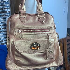 Emma Fox Metallic Rose Gold Handbag